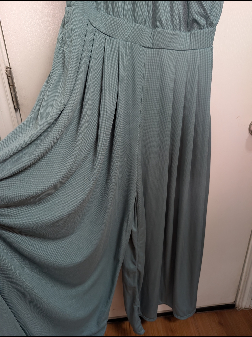 HALARA Waffle Knit Sage Green Jumpsuit - Picture 2 of 3